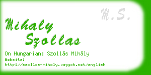 mihaly szollas business card